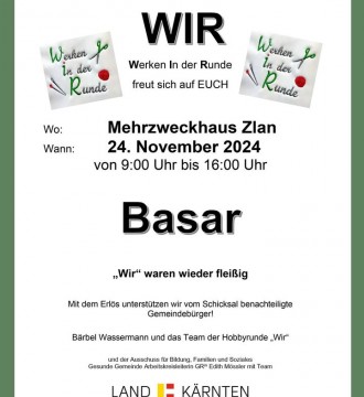 ✨Die Hobbyrunde „WIR freut sich auf euch beim Basar am Sonntag, 24