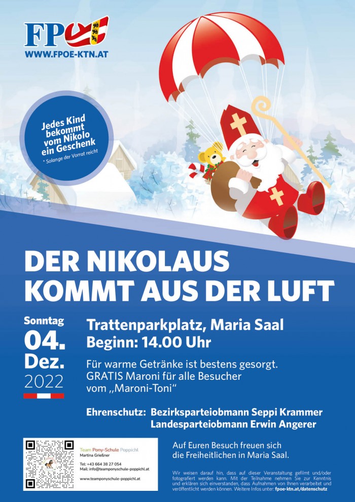 ''Der Nikolaus kommt aus der Luft'' der FPÖ Maria Saal