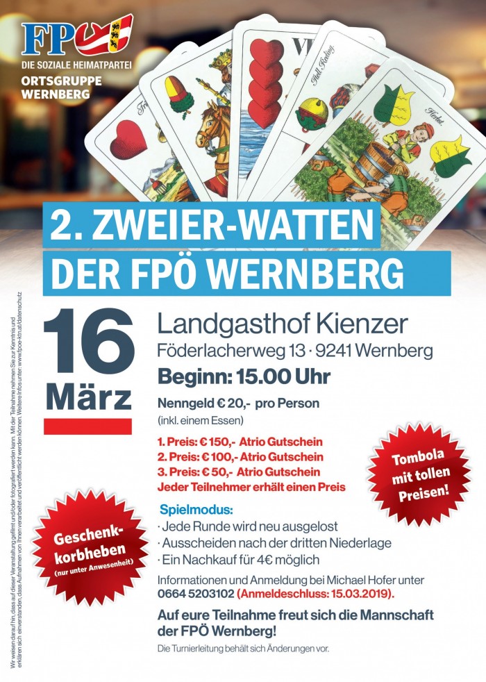 2. Zweier-Watten der FPÖ Wernberg