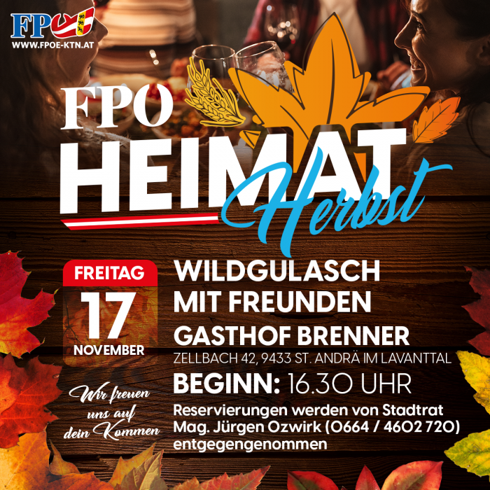 FPÖ-Heimat-Herbst "Wildgulasch mit Freunden" in St. Andrä im Lavanttal