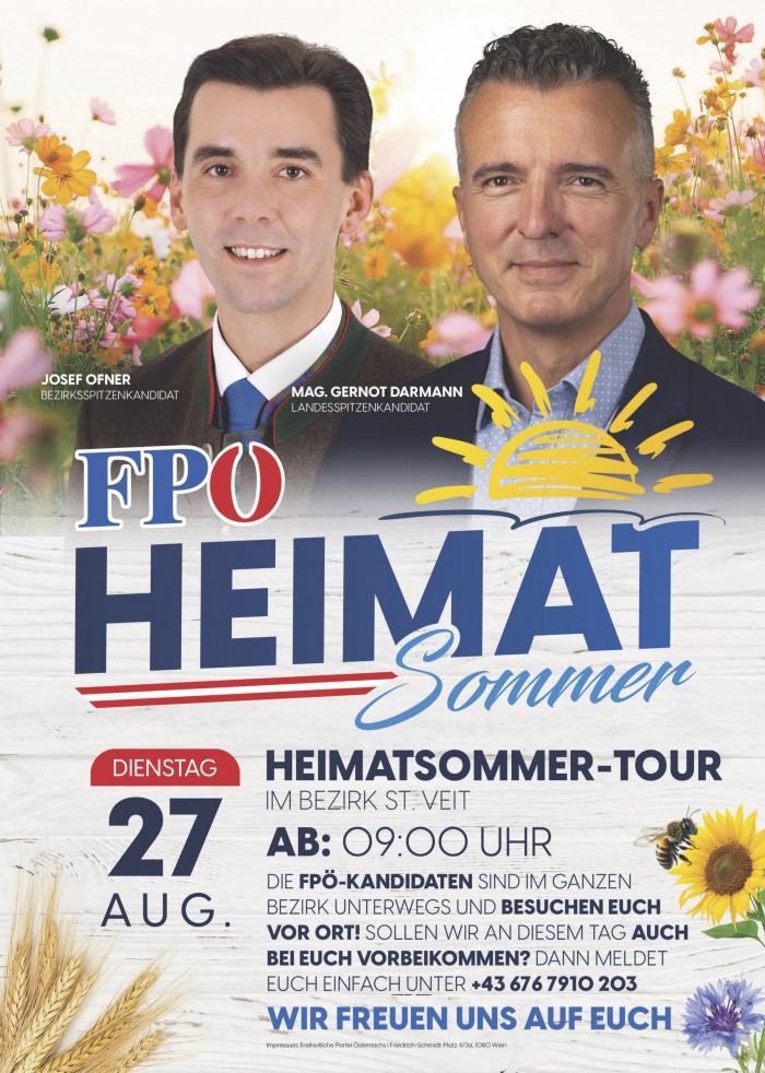 FPÖ-Heimatsommer-Tour: Bezirk St. Veit