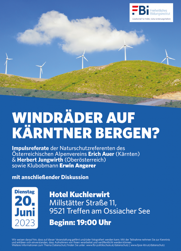 Infoabend ''Windräder auf Kärntner Bergen?''