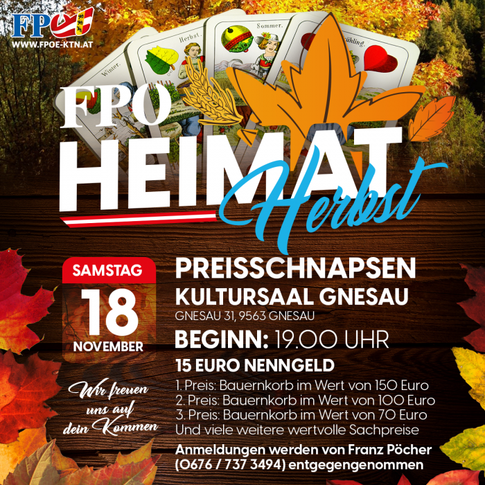 FPÖ-Heimat-Herbst "Preisschnapsen" in Gnesau