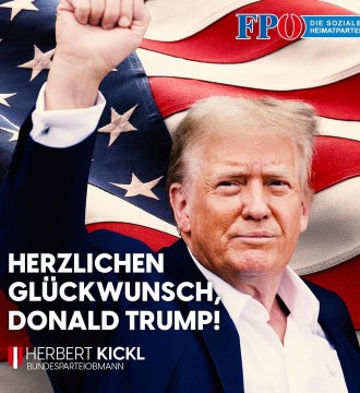 Gratulation an Donald Trump dem neugewählten Präsidenten der Vereinigten Staaten Amerikas!