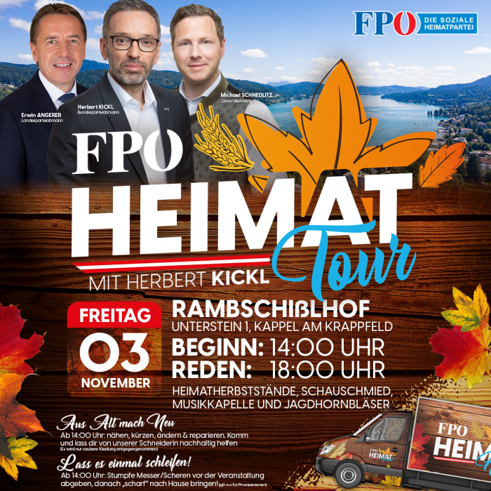 FPÖ-Heimat-Tour mit Herbert Kickl in Kappel am Krappfeld